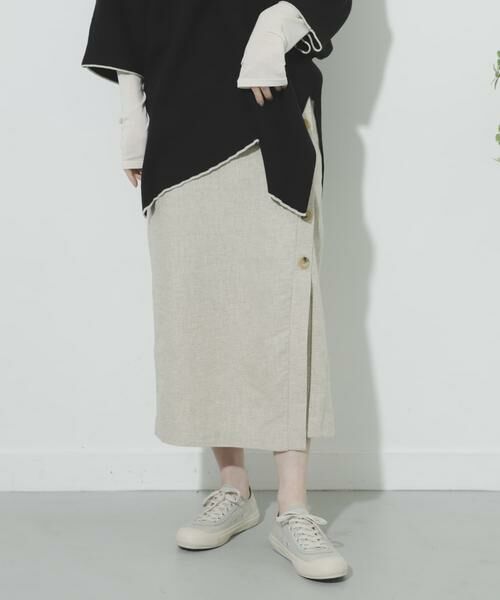 SENSE OF PLACE by URBAN RESEARCH / センスオブプレイス バイ アーバンリサーチ スカート | リネンヘリンボーンパイピングスカート | 詳細24