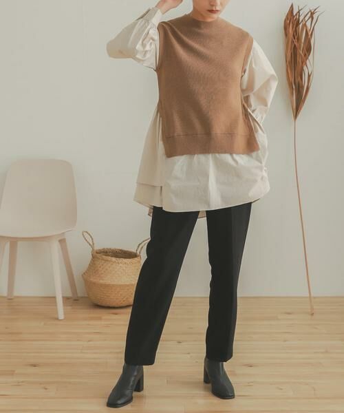 SENSE OF PLACE by URBAN RESEARCH / センスオブプレイス バイ アーバンリサーチ その他パンツ | ジョーゼットテーパードパンツ(ブラック)