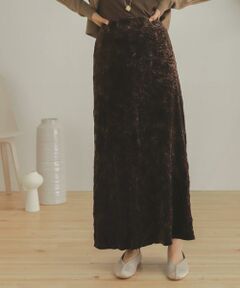 SENSE OF PLACE by URBAN RESEARCH / センスオブプレイス バイ アーバンリサーチ スカート | クラッシュベロアロングスカート