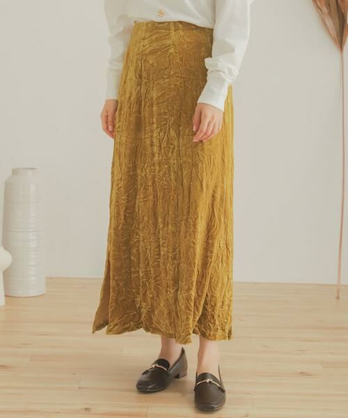 SENSE OF PLACE by URBAN RESEARCH / センスオブプレイス バイ アーバンリサーチ スカート | クラッシュベロアロングスカート | 詳細1