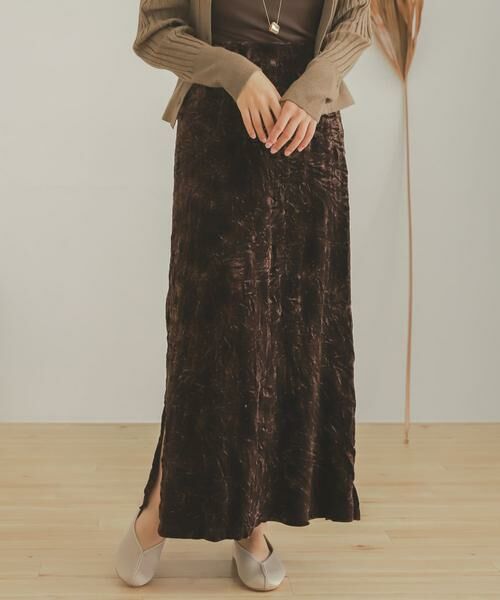 SENSE OF PLACE by URBAN RESEARCH / センスオブプレイス バイ アーバンリサーチ スカート | クラッシュベロアロングスカート | 詳細14