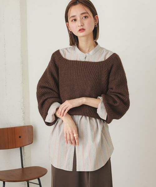 SENSE OF PLACE by URBAN RESEARCH / センスオブプレイス バイ アーバンリサーチ ニット・セーター | スクエアネックショートセーター | 詳細1