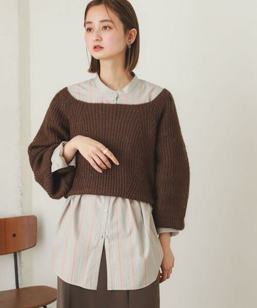 SENSE OF PLACE by URBAN RESEARCH / センスオブプレイス バイ アーバンリサーチ ニット・セーター | スクエアネックショートセーター | 詳細2