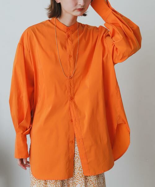 SENSE OF PLACE by URBAN RESEARCH / センスオブプレイス バイ アーバンリサーチ シャツ・ブラウス | カラーコクーンスリーブシャツ(オレンジ)