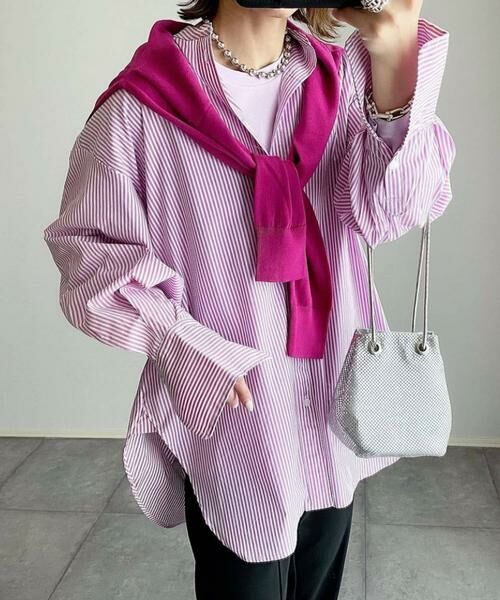 SENSE OF PLACE by URBAN RESEARCH / センスオブプレイス バイ アーバンリサーチ シャツ・ブラウス | カラーコクーンスリーブシャツ(パープル系その他)