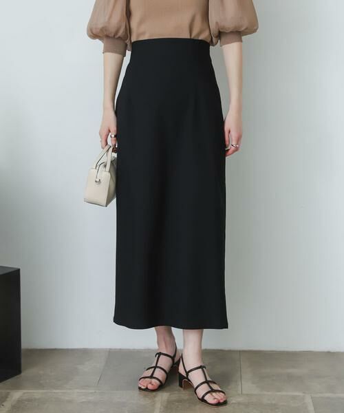 SENSE OF PLACE by URBAN RESEARCH / センスオブプレイス バイ アーバンリサーチ スカート | ストレッチサスツキハイウエストスカート（ブラック）