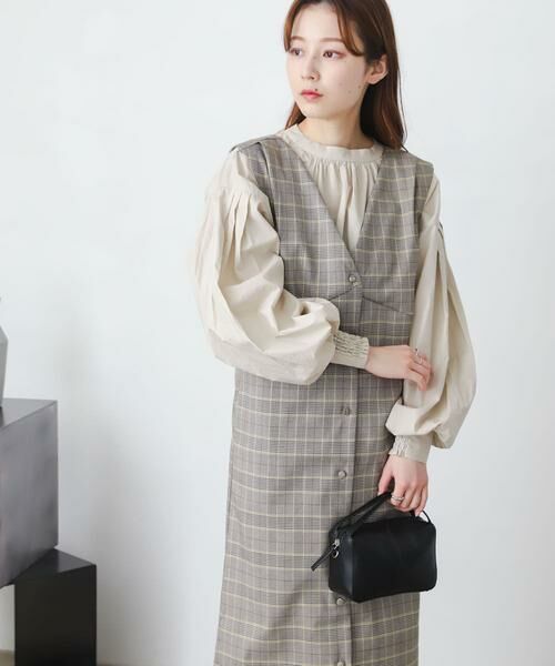 SENSE OF PLACE by URBAN RESEARCH / センスオブプレイス バイ アーバンリサーチ ワンピース | 『One-C/低身長向けサイズ展開あり』チェックフロントボタンジャンパースカート | 詳細1