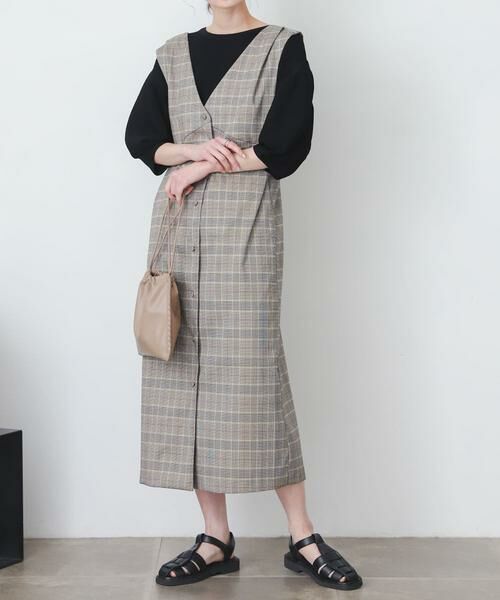 SENSE OF PLACE by URBAN RESEARCH / センスオブプレイス バイ アーバンリサーチ ワンピース | 『One-C/低身長向けサイズ展開あり』チェックフロントボタンジャンパースカート | 詳細8