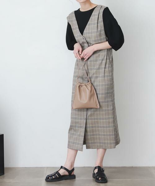 SENSE OF PLACE by URBAN RESEARCH / センスオブプレイス バイ アーバンリサーチ ワンピース | 『One-C/低身長向けサイズ展開あり』チェックフロントボタンジャンパースカート | 詳細9