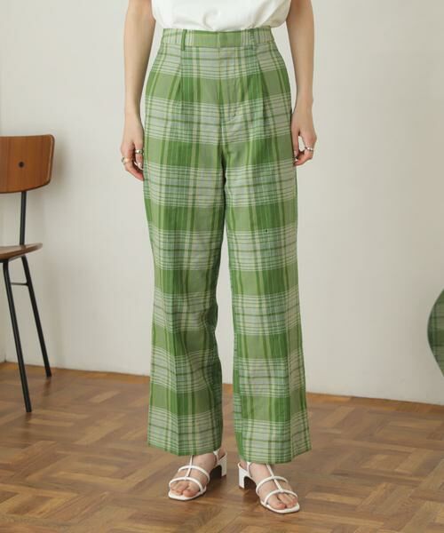 SENSE OF PLACE by URBAN RESEARCH / センスオブプレイス バイ アーバンリサーチ その他パンツ | センタープレスストレートパンツ(グリーン系その他)