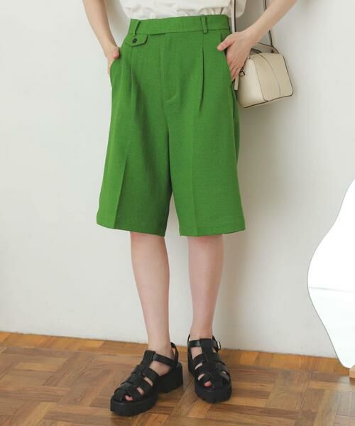 SENSE OF PLACE by URBAN RESEARCH / センスオブプレイス バイ アーバンリサーチ ショート・ハーフ・半端丈パンツ | リネンライクバミューダパンツ | 詳細1