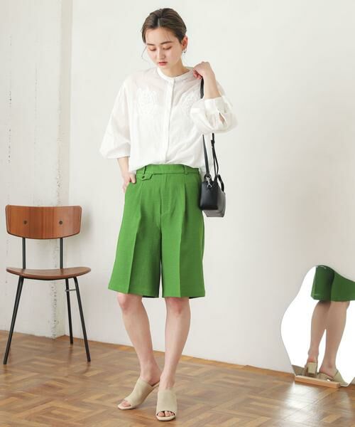 SENSE OF PLACE by URBAN RESEARCH / センスオブプレイス バイ アーバンリサーチ ショート・ハーフ・半端丈パンツ | リネンライクバミューダパンツ | 詳細8