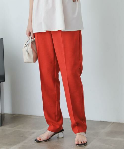 SENSE OF PLACE by URBAN RESEARCH / センスオブプレイス バイ アーバンリサーチ その他パンツ | 『XS・TALL展開あり』リネンライクハイウエストテーパードパンツ(レッド)