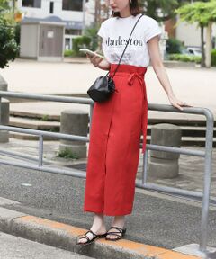 SENSE OF PLACE by URBAN RESEARCH / センスオブプレイス バイ アーバンリサーチ スカート | 『XS・TALL展開あり』リネンライクハイウエストラップスカート