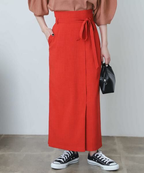 SENSE OF PLACE by URBAN RESEARCH / センスオブプレイス バイ アーバンリサーチ スカート | 『XS・TALL展開あり』リネンライクハイウエストラップスカート | 詳細3