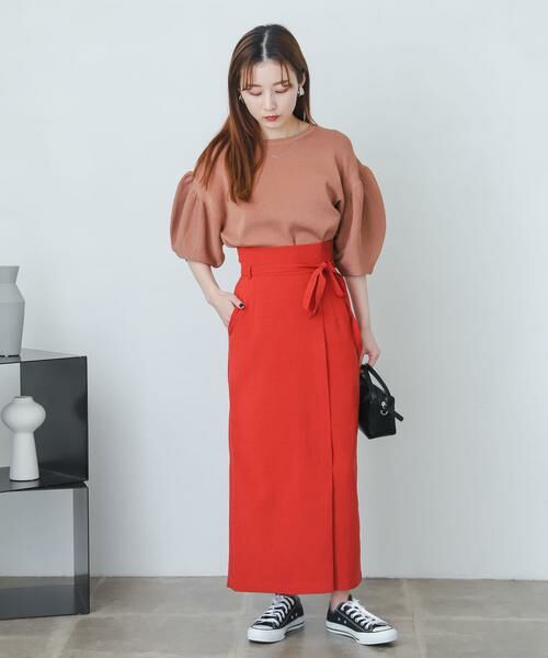 SENSE OF PLACE by URBAN RESEARCH / センスオブプレイス バイ アーバンリサーチ スカート | 『XS・TALL展開あり』リネンライクハイウエストラップスカート | 詳細8