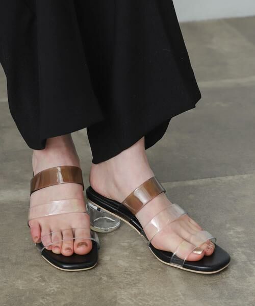 SENSE OF PLACE by URBAN RESEARCH / センスオブプレイス バイ アーバンリサーチ サンダル | PVCクリアヒールサンダル(ブラック)