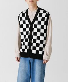 SENSE OF PLACE by URBAN RESEARCH / センスオブプレイス バイ アーバンリサーチ ベスト | ブロックチェックカーディガンニットベスト