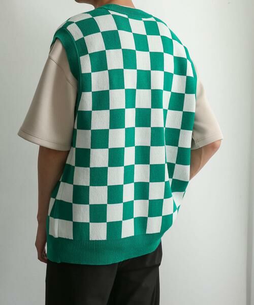SENSE OF PLACE by URBAN RESEARCH / センスオブプレイス バイ アーバンリサーチ ベスト | ブロックチェックカーディガンニットベスト | 詳細4