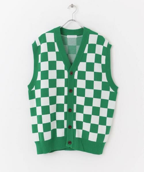 SENSE OF PLACE by URBAN RESEARCH / センスオブプレイス バイ アーバンリサーチ ベスト | ブロックチェックカーディガンニットベスト | 詳細8