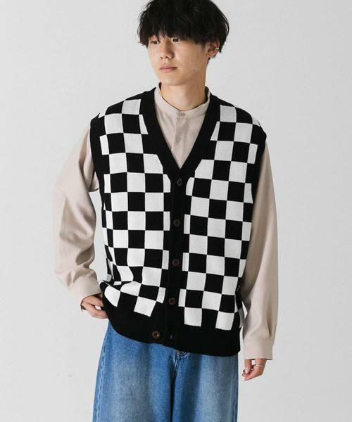 SENSE OF PLACE by URBAN RESEARCH / センスオブプレイス バイ アーバンリサーチ ベスト | ブロックチェックカーディガンニットベスト | 詳細11