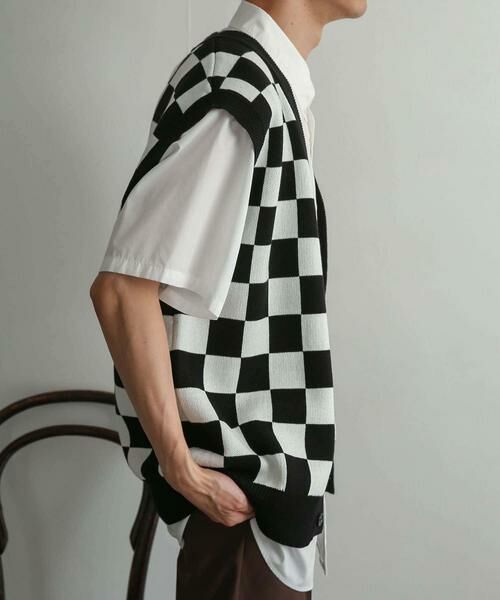 SENSE OF PLACE by URBAN RESEARCH / センスオブプレイス バイ アーバンリサーチ ベスト | ブロックチェックカーディガンニットベスト | 詳細22