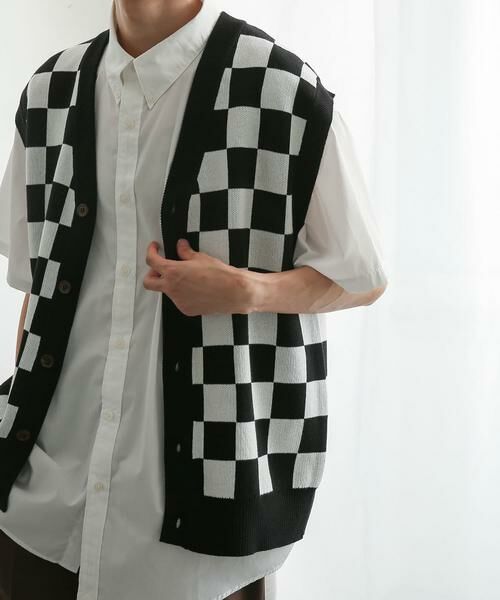 SENSE OF PLACE by URBAN RESEARCH / センスオブプレイス バイ アーバンリサーチ ベスト | ブロックチェックカーディガンニットベスト | 詳細24