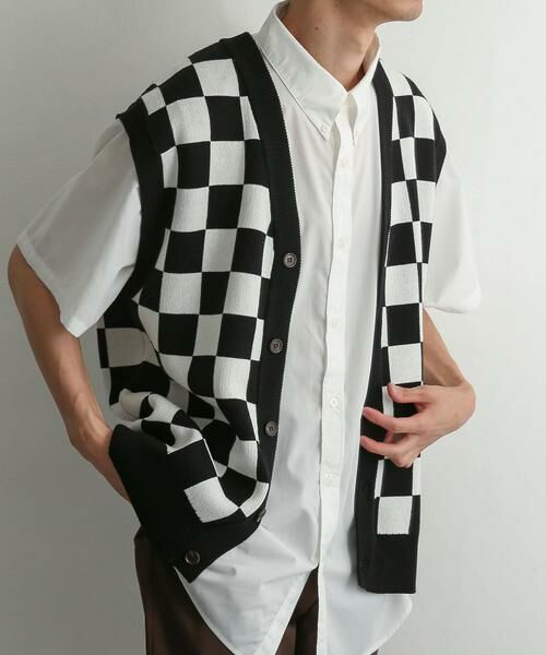 SENSE OF PLACE by URBAN RESEARCH / センスオブプレイス バイ アーバンリサーチ ベスト | ブロックチェックカーディガンニットベスト | 詳細26