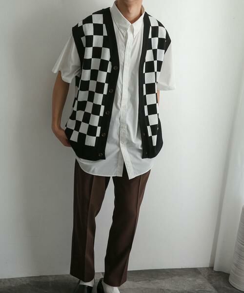 SENSE OF PLACE by URBAN RESEARCH / センスオブプレイス バイ アーバンリサーチ ベスト | ブロックチェックカーディガンニットベスト | 詳細27