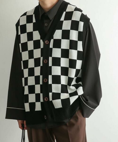 SENSE OF PLACE by URBAN RESEARCH / センスオブプレイス バイ アーバンリサーチ ベスト | ブロックチェックカーディガンニットベスト | 詳細16