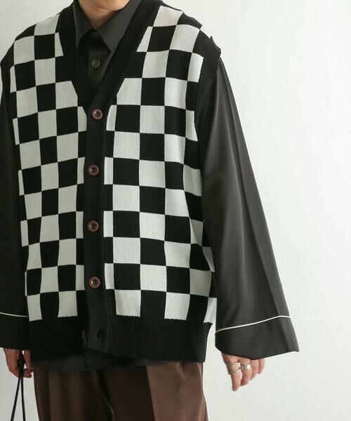 SENSE OF PLACE by URBAN RESEARCH / センスオブプレイス バイ アーバンリサーチ ベスト | ブロックチェックカーディガンニットベスト | 詳細17