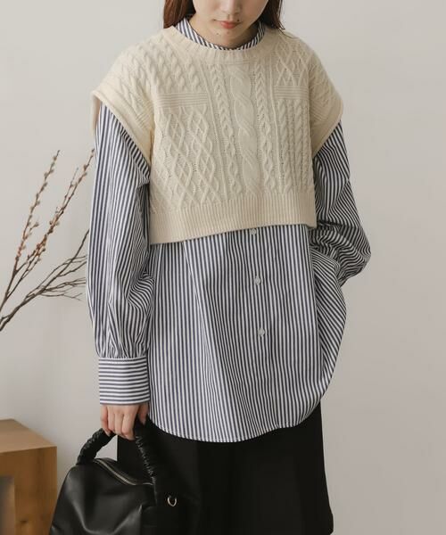 SENSE OF PLACE by URBAN RESEARCH / センスオブプレイス バイ アーバンリサーチ シャツ・ブラウス | ニットベストレイヤードシャツ | 詳細10