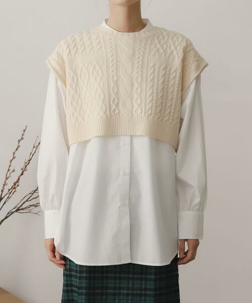 SENSE OF PLACE by URBAN RESEARCH / センスオブプレイス バイ アーバンリサーチ シャツ・ブラウス | ニットベストレイヤードシャツ | 詳細22