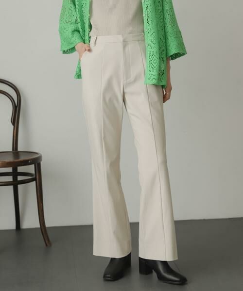 SENSE OF PLACE by URBAN RESEARCH / センスオブプレイス バイ アーバンリサーチ その他パンツ | ストレッチセミフレアパンツ(アイボリー)