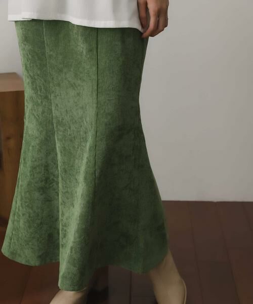 SENSE OF PLACE by URBAN RESEARCH / センスオブプレイス バイ アーバンリサーチ スカート | コーデュロイマーメイドスカート(カーキ)