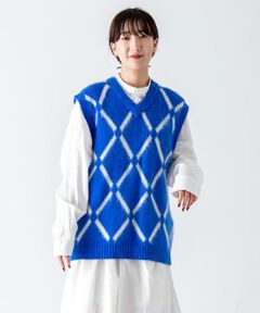 SENSE OF PLACE by URBAN RESEARCH / センスオブプレイス バイ アーバンリサーチ ベスト | 『ユニセックス』モヘアライクウィンドウペンVネックベスト