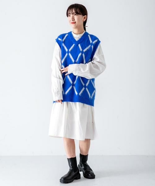 SENSE OF PLACE by URBAN RESEARCH / センスオブプレイス バイ アーバンリサーチ ベスト | 『ユニセックス』モヘアライクウィンドウペンVネックベスト | 詳細1