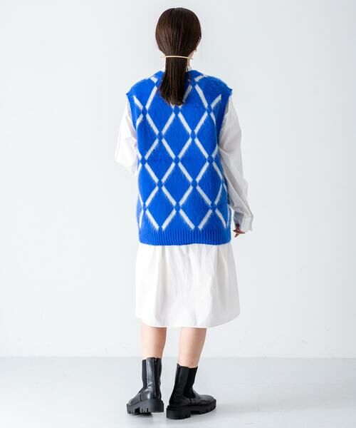 SENSE OF PLACE by URBAN RESEARCH / センスオブプレイス バイ アーバンリサーチ ベスト | 『ユニセックス』モヘアライクウィンドウペンVネックベスト | 詳細2