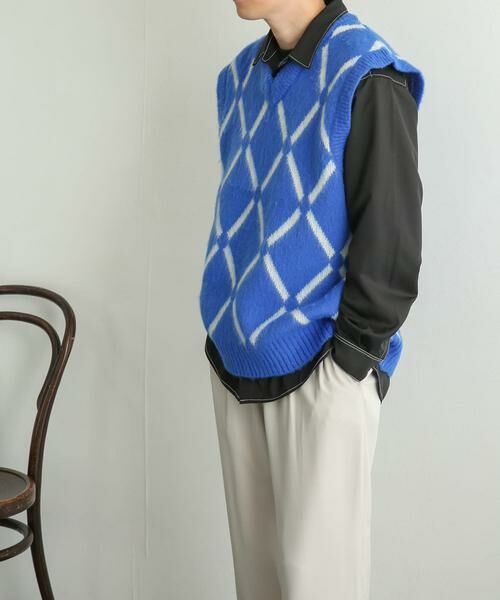 SENSE OF PLACE by URBAN RESEARCH / センスオブプレイス バイ アーバンリサーチ ベスト | 『ユニセックス』モヘアライクウィンドウペンVネックベスト | 詳細3
