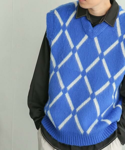 SENSE OF PLACE by URBAN RESEARCH / センスオブプレイス バイ アーバンリサーチ ベスト | 『ユニセックス』モヘアライクウィンドウペンVネックベスト | 詳細4