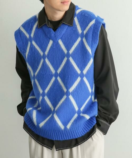 SENSE OF PLACE by URBAN RESEARCH / センスオブプレイス バイ アーバンリサーチ ベスト | 『ユニセックス』モヘアライクウィンドウペンVネックベスト | 詳細6