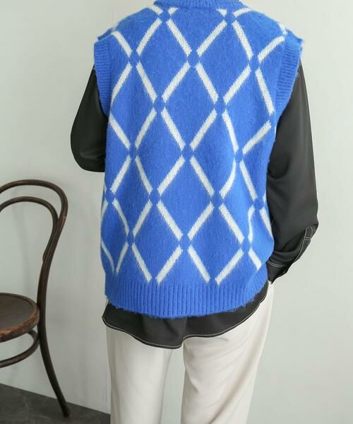 SENSE OF PLACE by URBAN RESEARCH / センスオブプレイス バイ アーバンリサーチ ベスト | 『ユニセックス』モヘアライクウィンドウペンVネックベスト | 詳細8