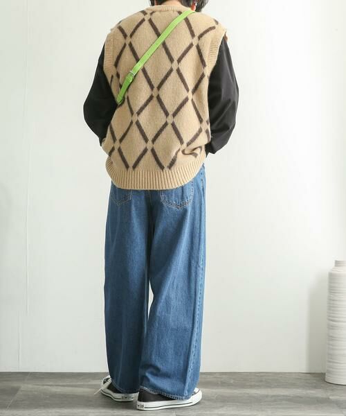 SENSE OF PLACE by URBAN RESEARCH / センスオブプレイス バイ アーバンリサーチ ベスト | 『ユニセックス』モヘアライクウィンドウペンVネックベスト | 詳細23