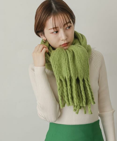 SENSE OF PLACE by URBAN RESEARCH / センスオブプレイス バイ アーバンリサーチ マフラー・ショール・スヌード・ストール | ビッグフリンジニットストール | 詳細6