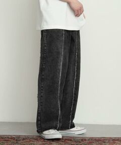 SENSE OF PLACE by URBAN RESEARCH / センスオブプレイス バイ アーバンリサーチ デニムパンツ | デニムフリンジパネルワイドパンツ