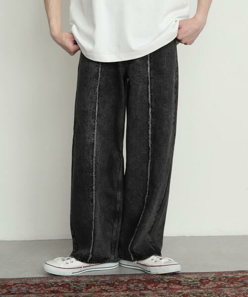 SENSE OF PLACE by URBAN RESEARCH / センスオブプレイス バイ アーバンリサーチ デニムパンツ | デニムフリンジパネルワイドパンツ | 詳細3
