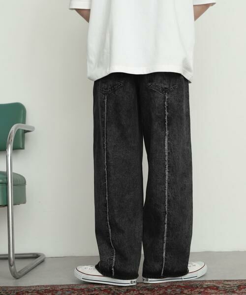 SENSE OF PLACE by URBAN RESEARCH / センスオブプレイス バイ アーバンリサーチ デニムパンツ | デニムフリンジパネルワイドパンツ | 詳細4