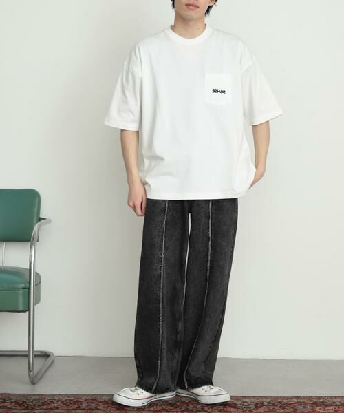 SENSE OF PLACE by URBAN RESEARCH / センスオブプレイス バイ アーバンリサーチ デニムパンツ | デニムフリンジパネルワイドパンツ | 詳細5