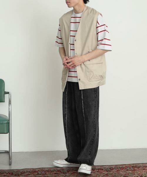 SENSE OF PLACE by URBAN RESEARCH / センスオブプレイス バイ アーバンリサーチ デニムパンツ | デニムフリンジパネルワイドパンツ | 詳細7