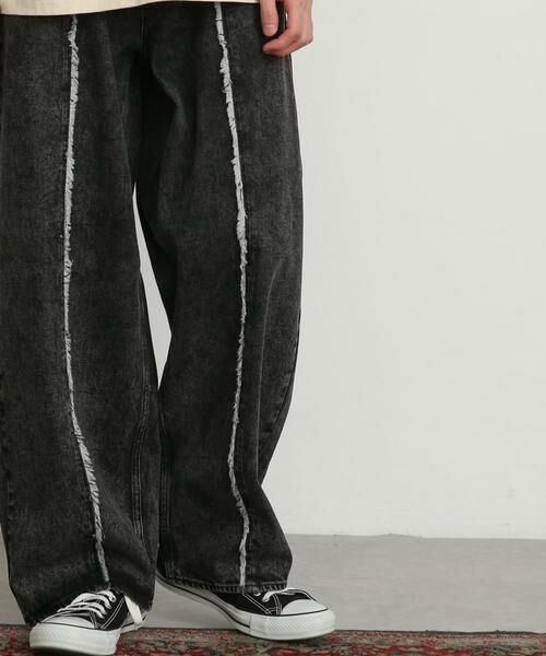 SENSE OF PLACE by URBAN RESEARCH / センスオブプレイス バイ アーバンリサーチ デニムパンツ | デニムフリンジパネルワイドパンツ | 詳細8